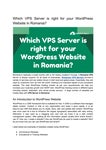 Which VPS Server is right for your WordPress Website in Romania?