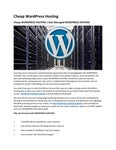 Cheap WordPress Hosting