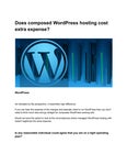 Does composed WordPress hosting cost extra expense?