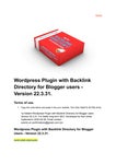 Wordpress Plugin with Backlink Directory for Blogger users - Version 22.3.31.