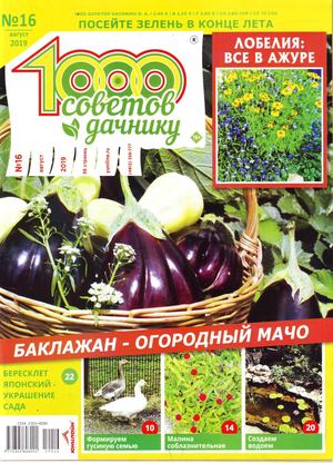 1000 советов дачнику №16, август 2019